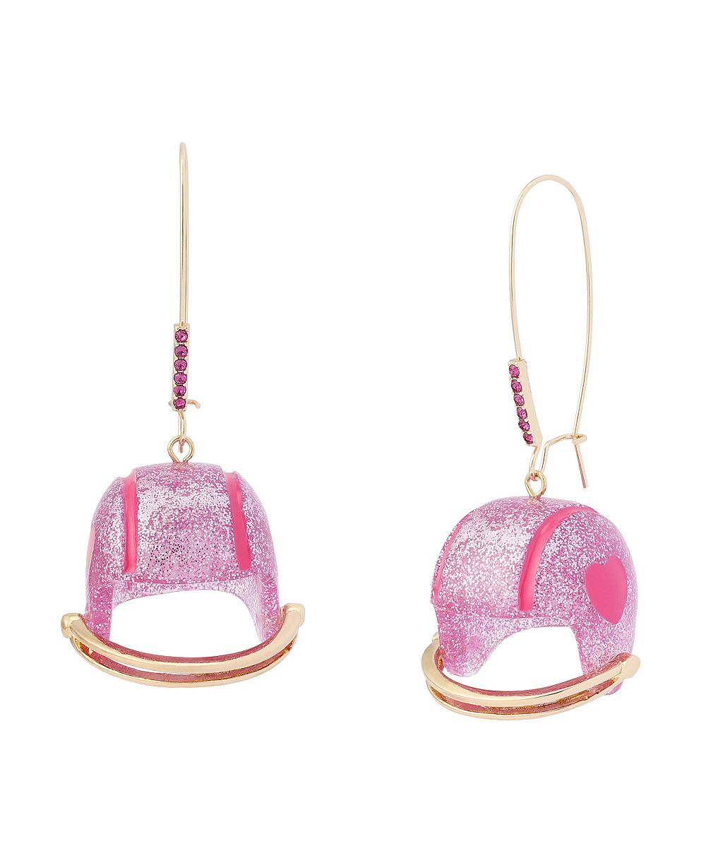 Серьги-подвески Betsey Johnson Faux-Stone Football Helmet