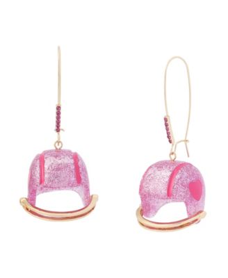 Серьги-подвески Betsey Johnson Faux-Stone Football Helmet