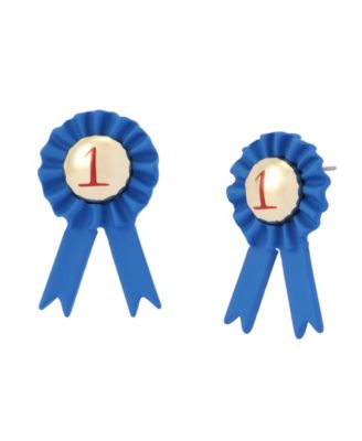 Серьги-гвоздики Betsey Johnson Blue Best In Class Blue Ribbon Stud
