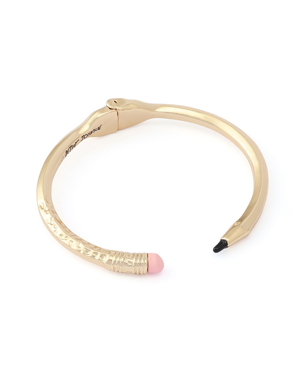 Betsey Johnson Gold Best In Class Chewed Pencil Bangle Bracelet
