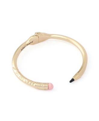 Betsey Johnson Gold Best In Class Chewed Pencil Bangle Bracelet