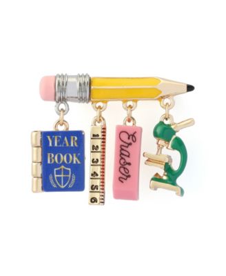 Брошь-значок Betsey Johnson Multi-Colored Best In Class School Supplies