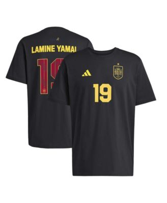Мужская футболка Adidas Black Spain National Team Lamine Yamal Name & Number