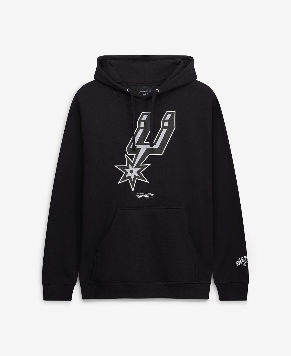 Мужское худи Mitchell & Ness San Antonio Spurs из флиса, черное