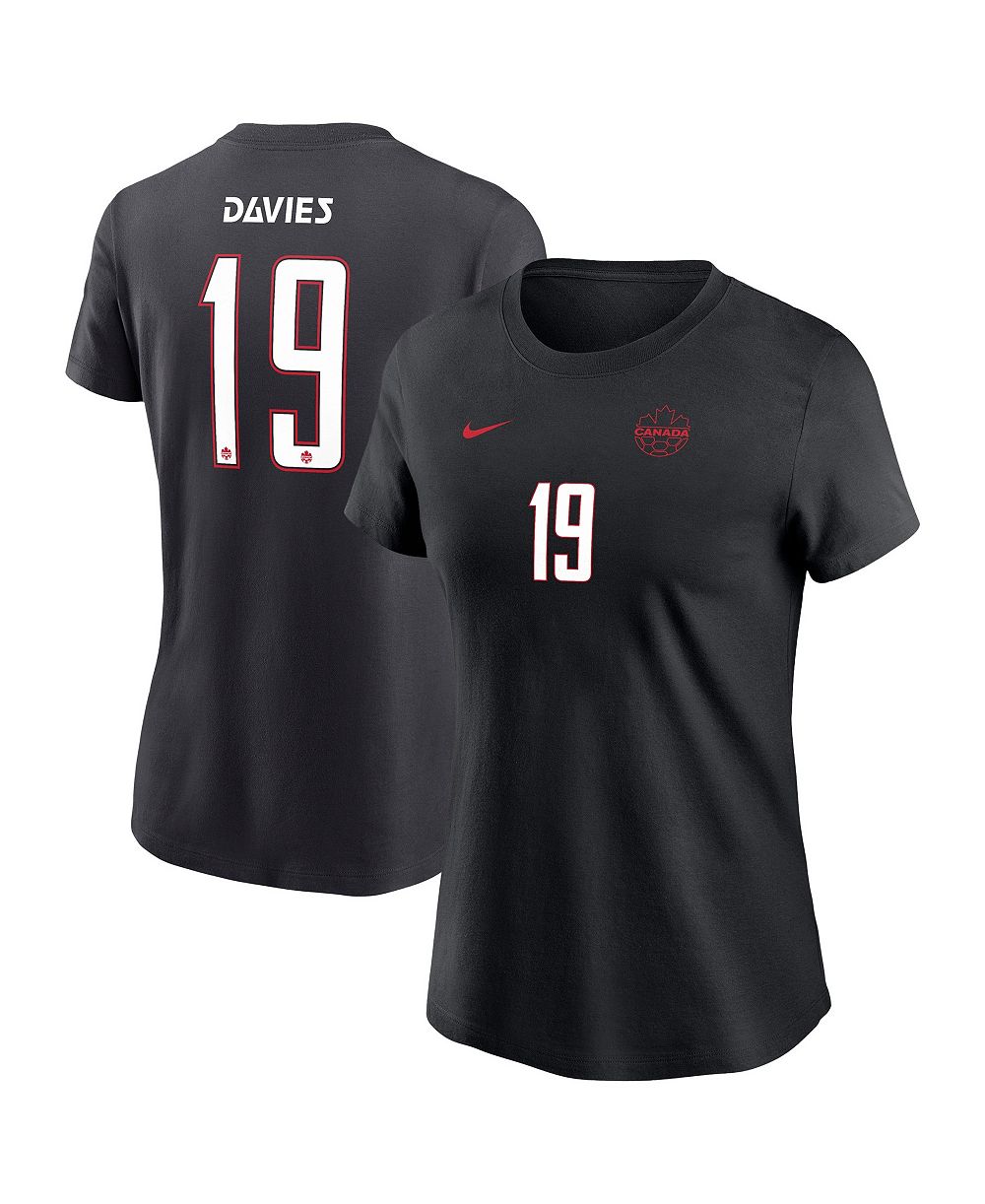 Nike Women's Alphonso Davies Black Canada Soccer Away Name & Number T-Shirt