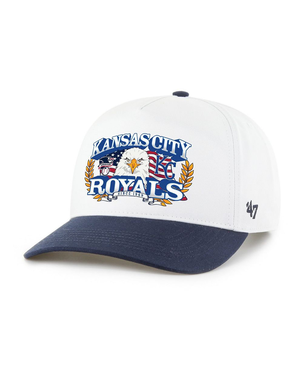 Мужская регулируемая кепка '47 Brand White/Navy Kansas City Royals Americana Eagle Hitch
