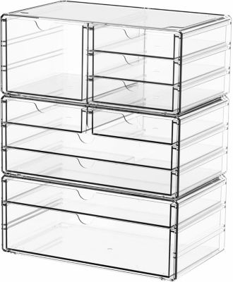 XDOVET Drawer Organizers Stackable Storage Multipurpose Office Makeup Craft Desk