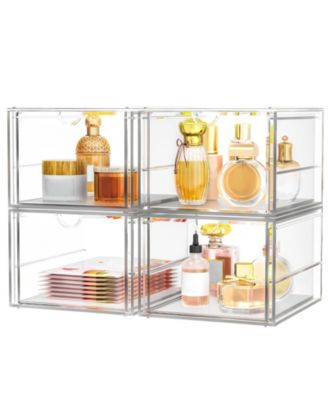 XDOVET Versatile Makeup Organizer Drawer Transparent Desktop Storage 4 Drawers