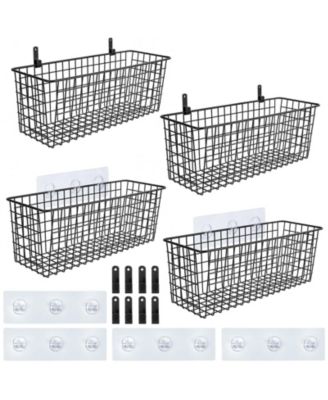 XDOVET Wire Wall Hanging Storage Baskets with Hooks