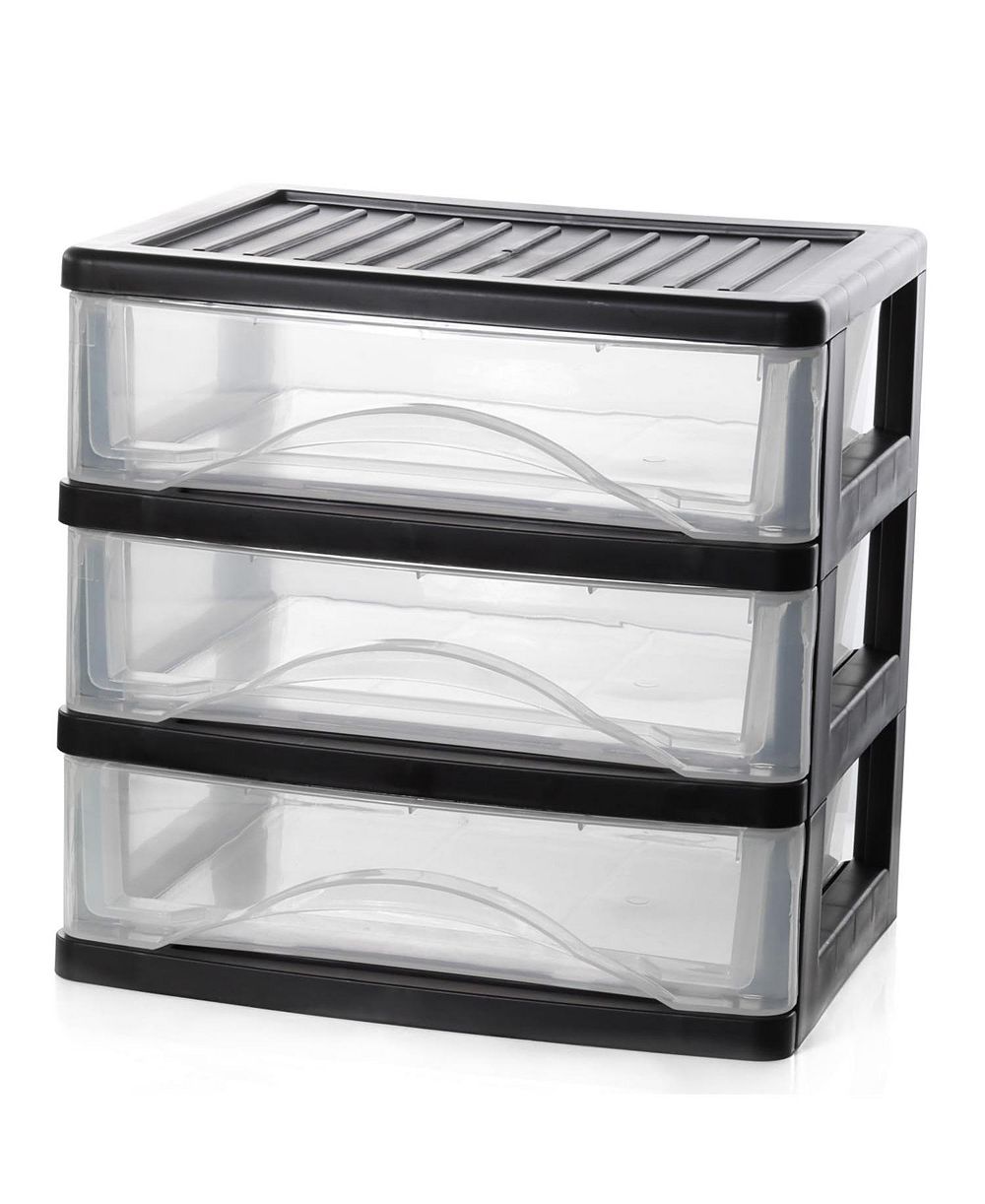 XDOVET 3 Drawer Desktop Organizer Plastic Storage Stackable