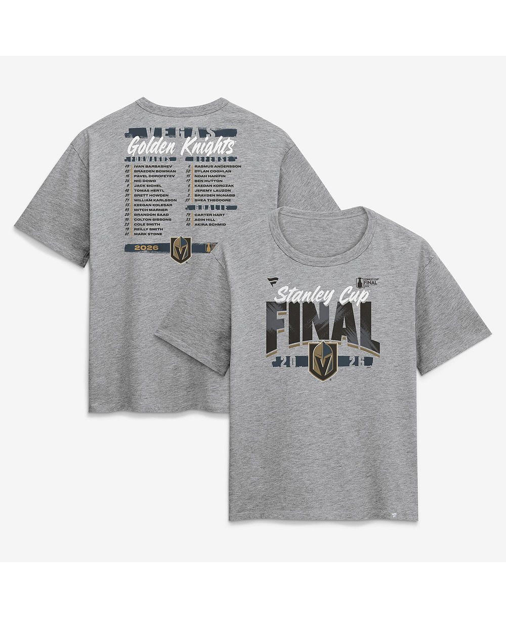Женская футболка Fanatics Heather Gray Vegas Golden Knights 2026 Stanley Cup Final Roster
