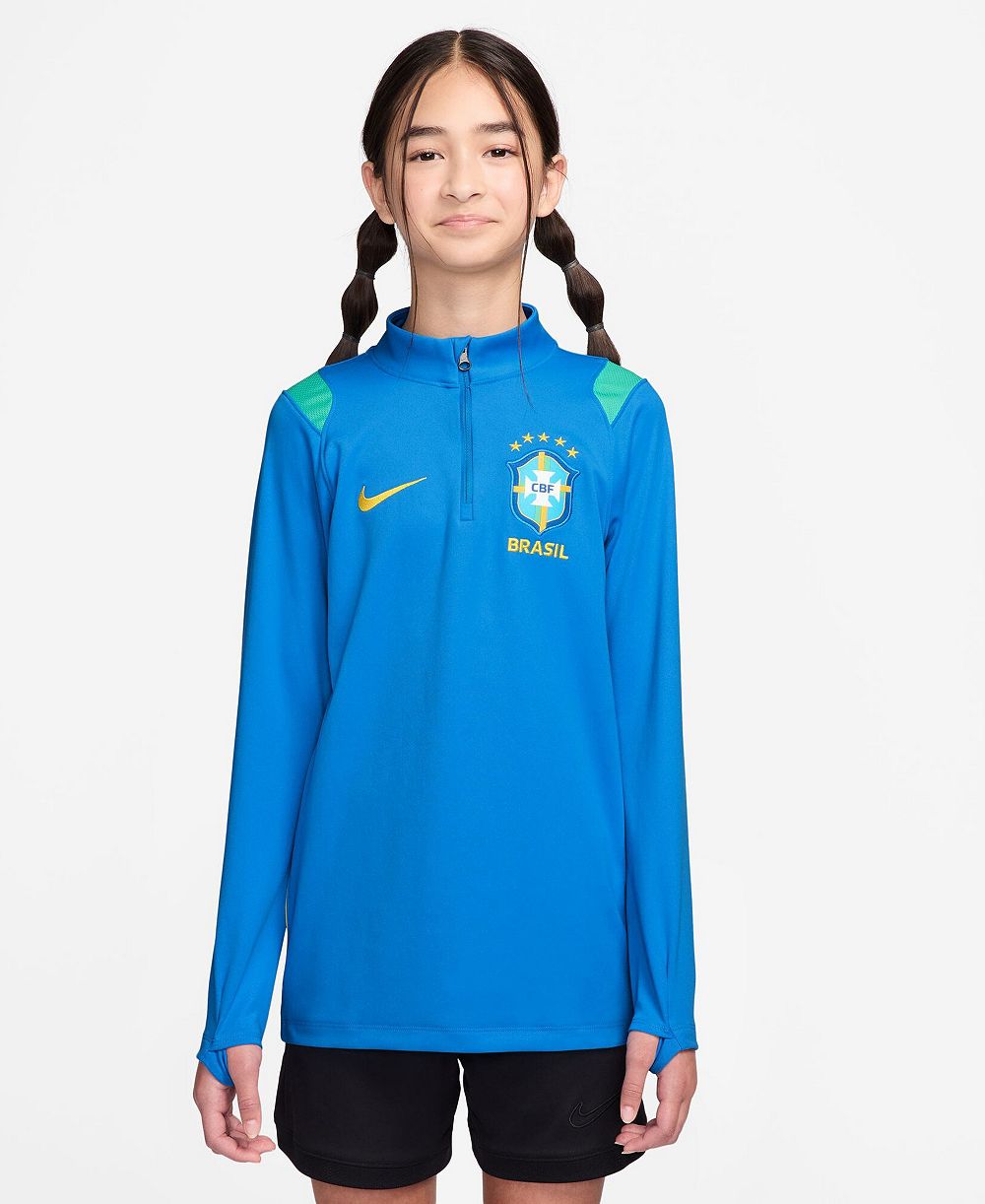 Детская джерси Nike Brazil National Team 2026 Academy Pro Dri-FIT Long Sleeve Quarter-Zip