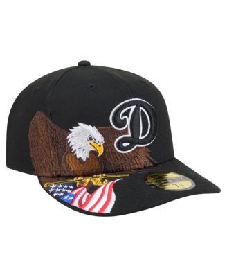 Мужская кепка New Era Black Los Angeles Dodgers Americana Bald Eagle Pre-Curved 59FIFTY Fitted Hat