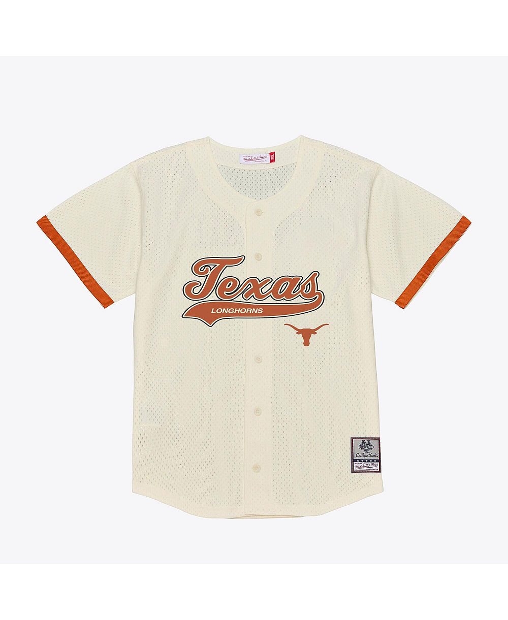 Мужская бейсбольная джерси Mitchell & Ness Texas Longhorns, сетчатая, с пуговицами