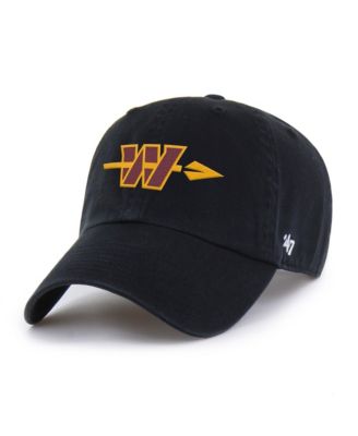 Мужская регулируемая кепка '47 Brand Black Washington Commanders Alternate Clean Up