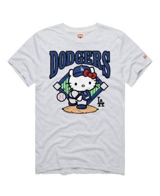 Homage Men's and Women's Ash Los Angeles Dodgers Hello Kitty Tri-Blend T-Shirt