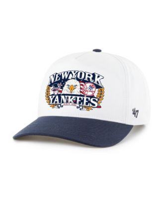 '47 Brand Men's White, Navy New York Yankees Americana Eagle Hitch Adjustable Hat