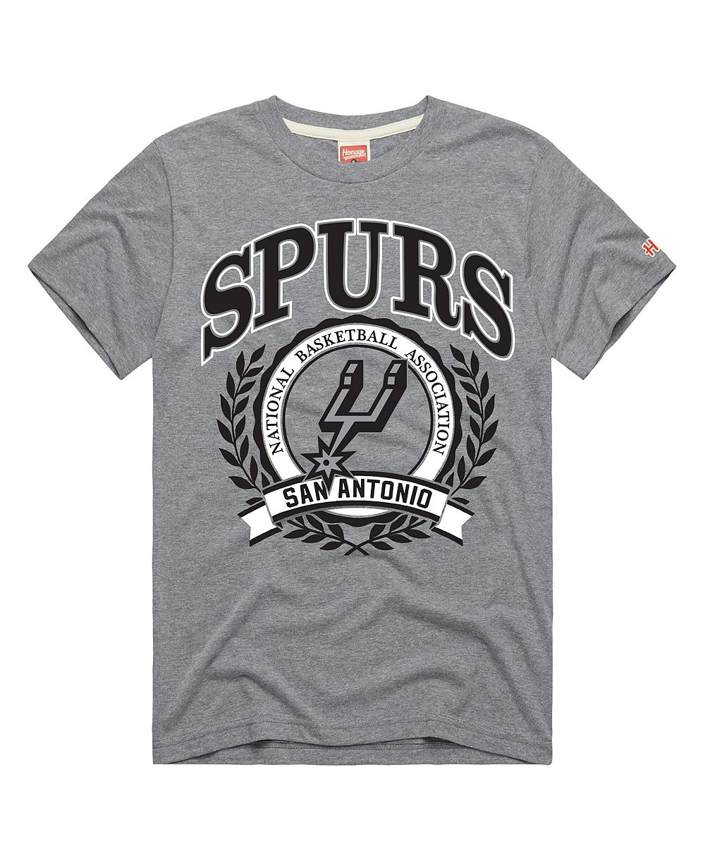 Мужская и женская футболка Homage Gray San Antonio Spurs Crest Tri-Blend