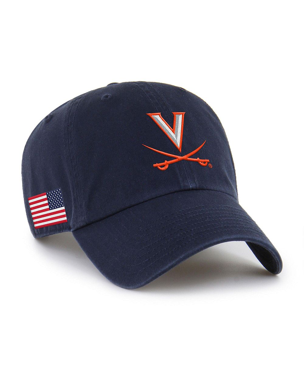 Мужская бейсболка '47 Brand Navy Virginia Cavaliers Americana Heritage Clean Up Adjustable