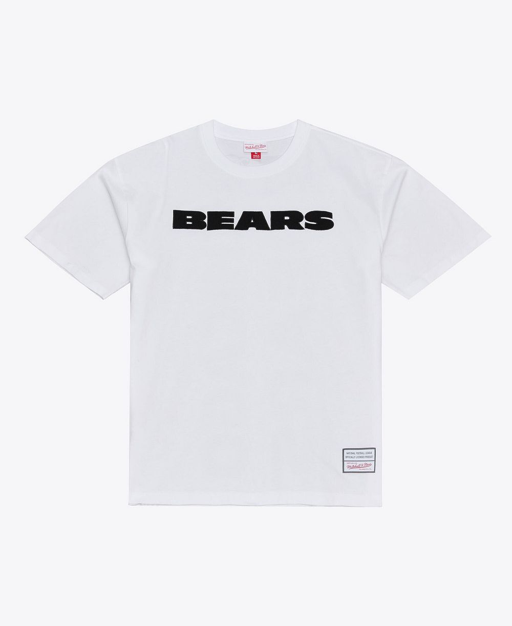 Мужская футболка Mitchell & Ness White Chicago Bears Monochrome
