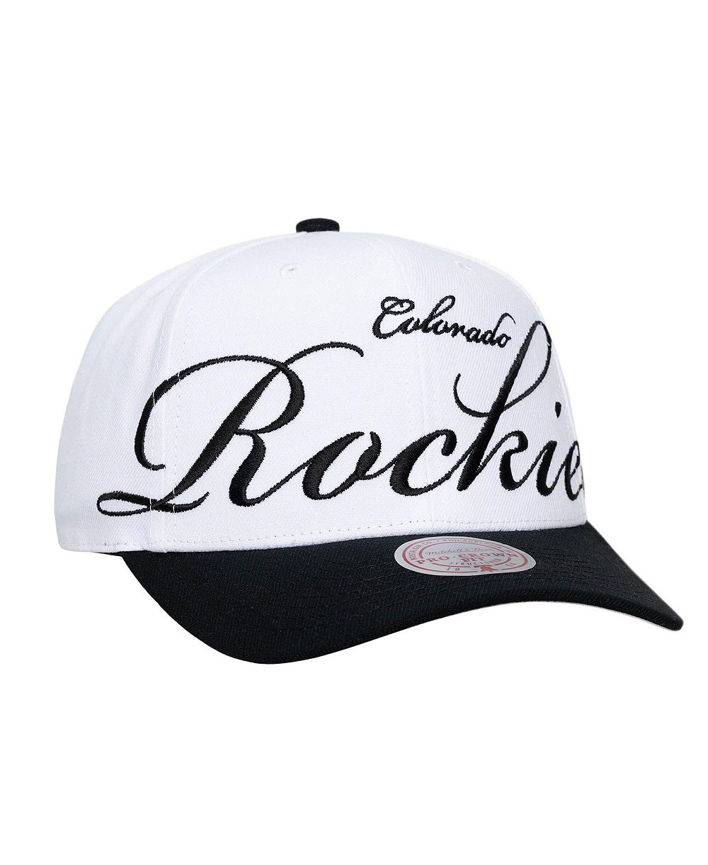 Регулируемая кепка Mitchell & Ness Colorado Rockies White/Black XL Script Pro Crown Мужская и Женская