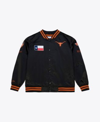 Mitchell & Ness Men's Black Texas Longhorns Double Clutch Lightweight Satin Full-Snap Jacket