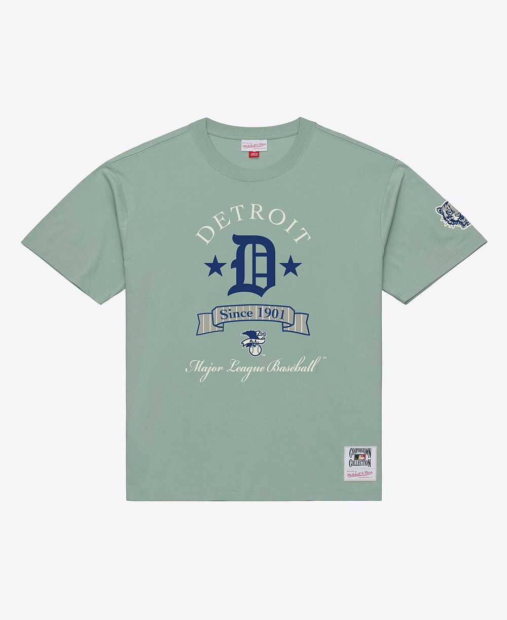 Мужская футболка Mitchell & Ness Green Detroit Tigers Yacht Rock