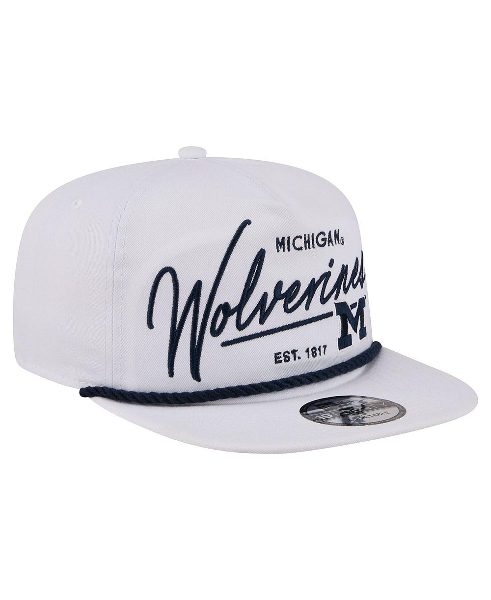Мужская кепка New Era Michigan Wolverines Team Rope 19TWENTY Adjustable White