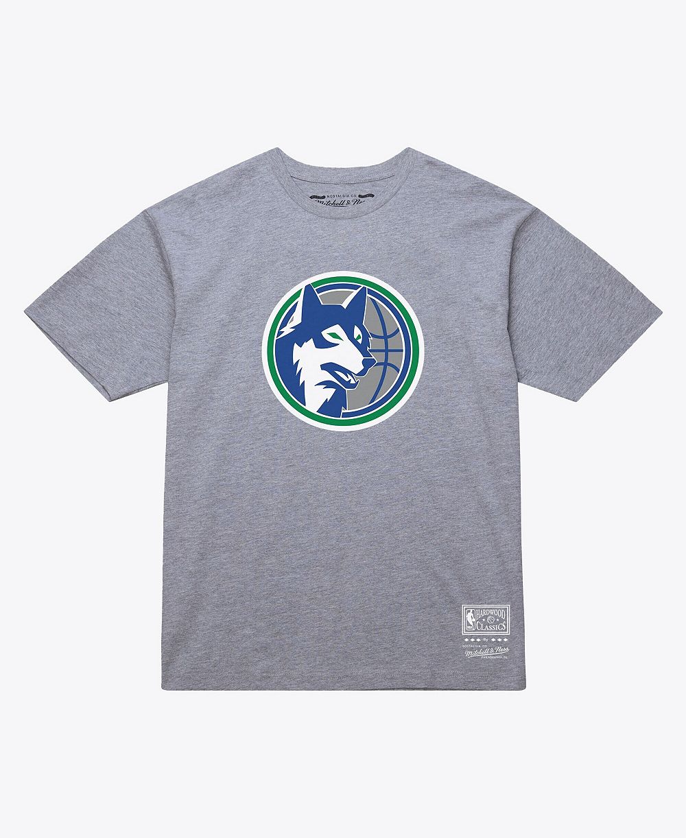 Mitchell & Ness Мужской и Женский Heather Gray Minnesota Timberwolves Hardwood Classics Arch T-Shirt
