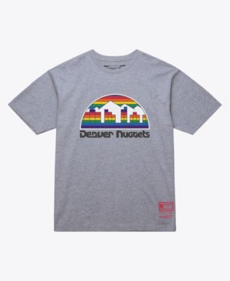 Футболка Mitchell & Ness Men's and Women's Heather Gray Denver Nuggets Hardwood Classics Arch