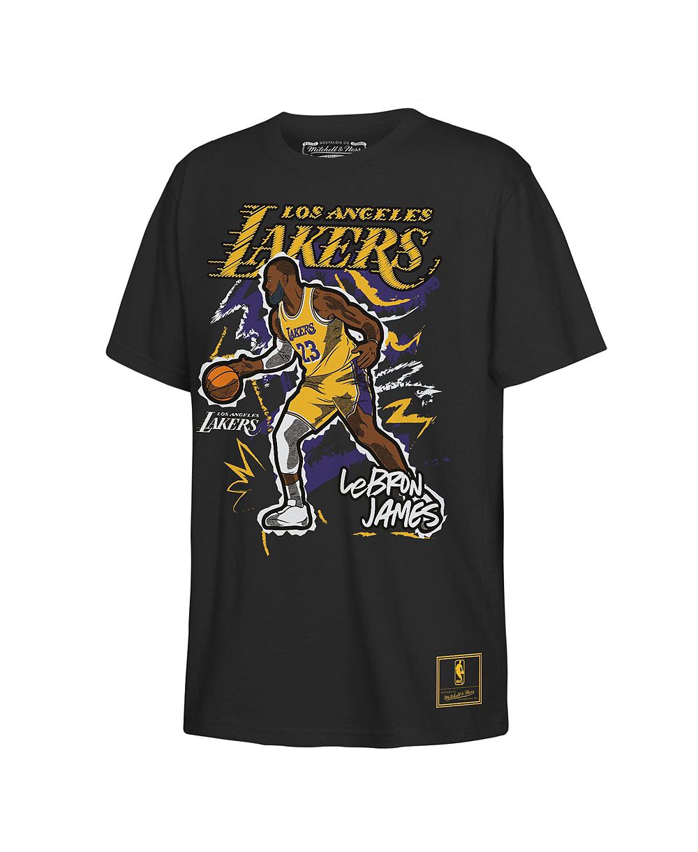 Футболка Mitchell & Ness Big Boys and Girls LeBron James Black Los Angeles Lakers Chalked Up Player