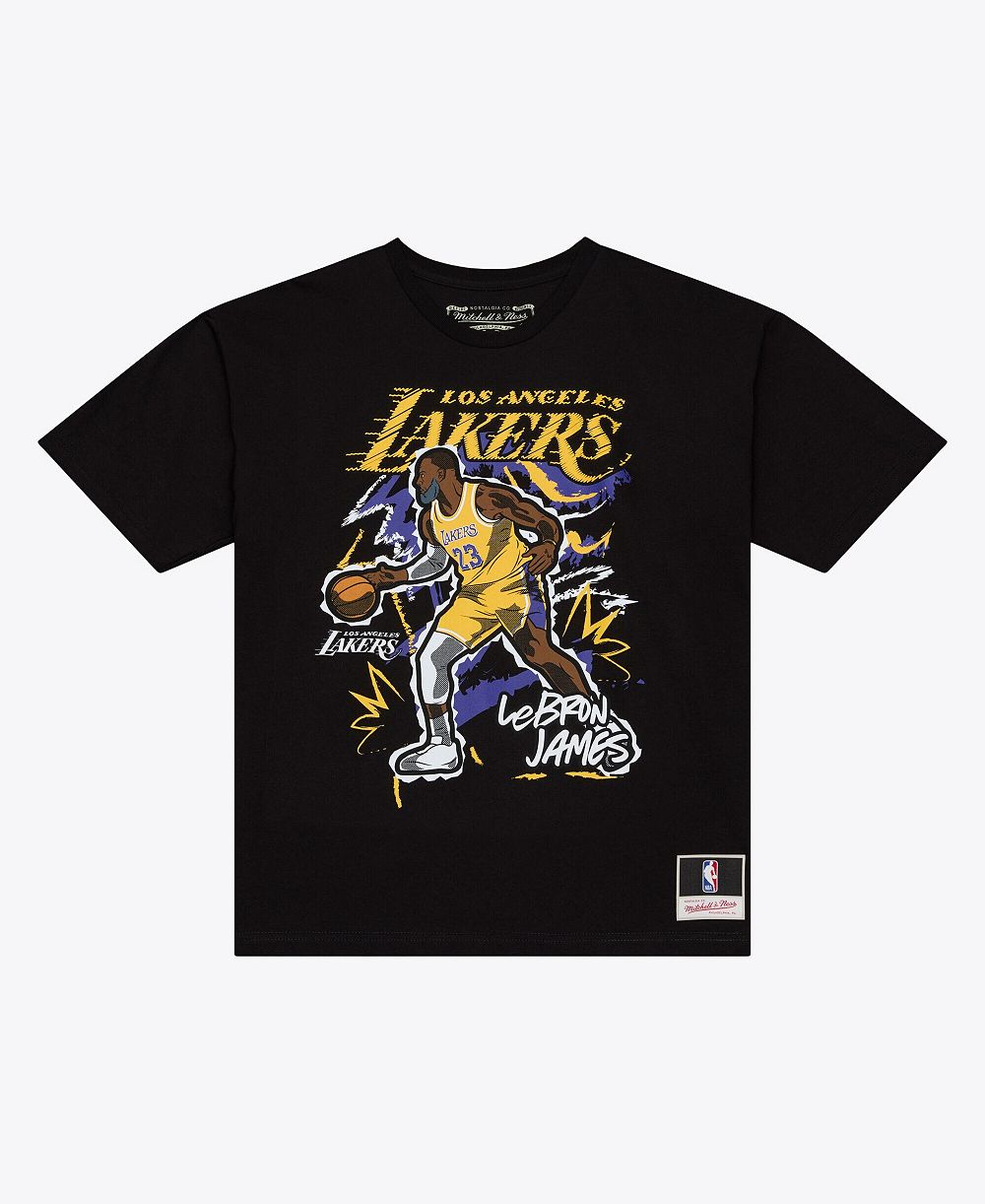 Мужская футболка Mitchell & Ness LeBron James Black Los Angeles Lakers Chalked Up