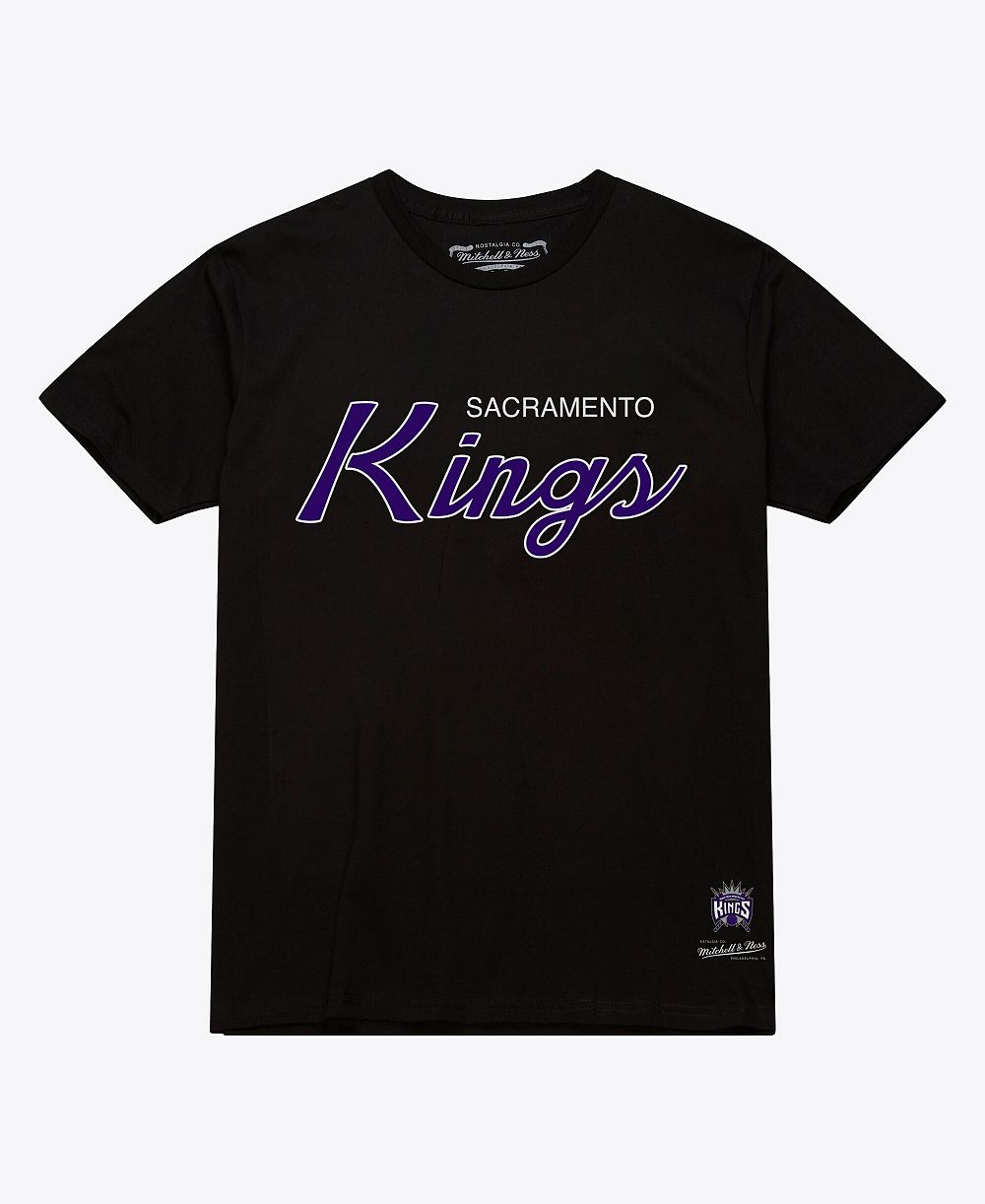Мужская футболка Mitchell & Ness Black Sacramento Kings Wordmark