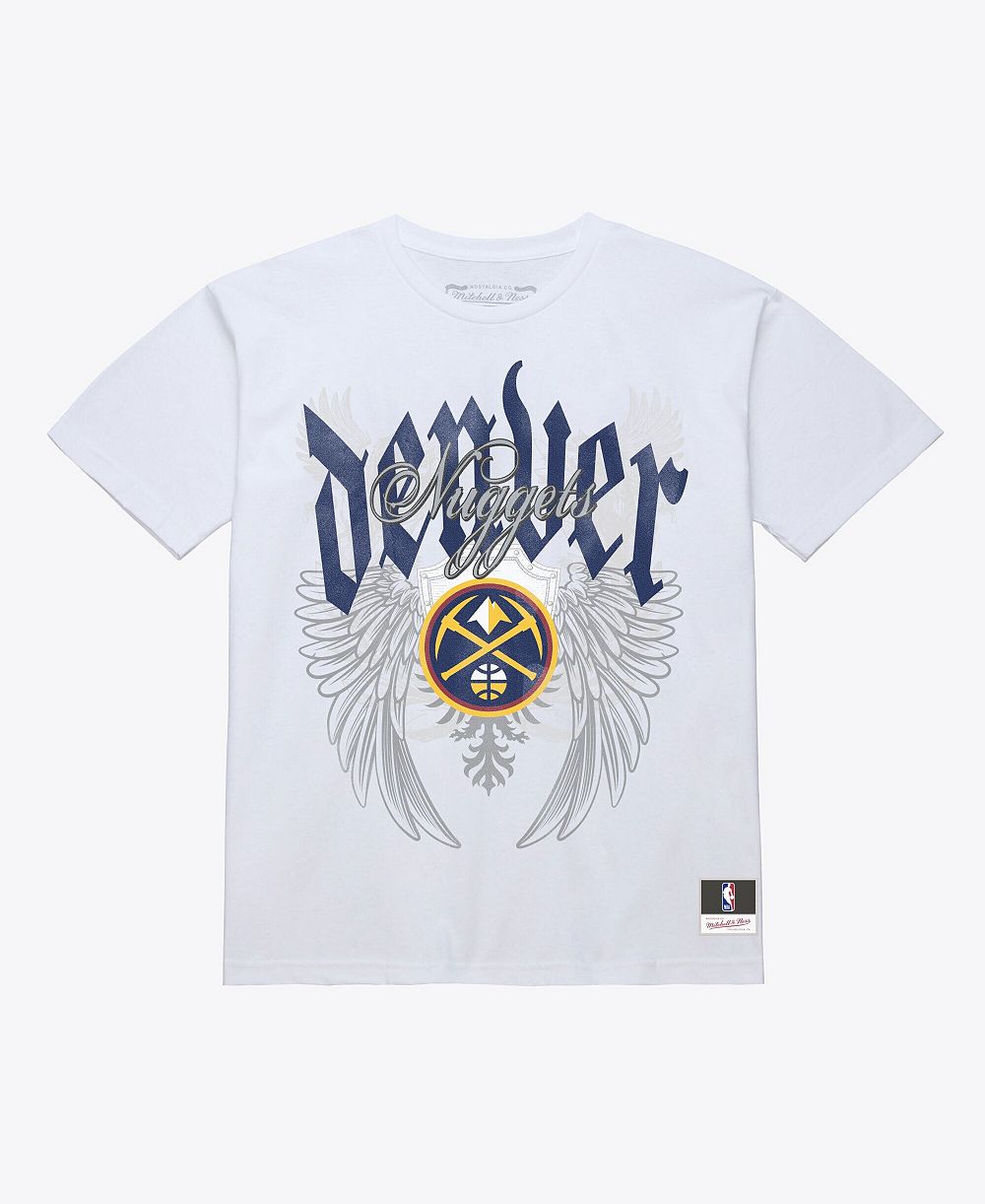 Mitchell & Ness Мужская белая футболка '47 Brand Denver Nuggets Old English Classic