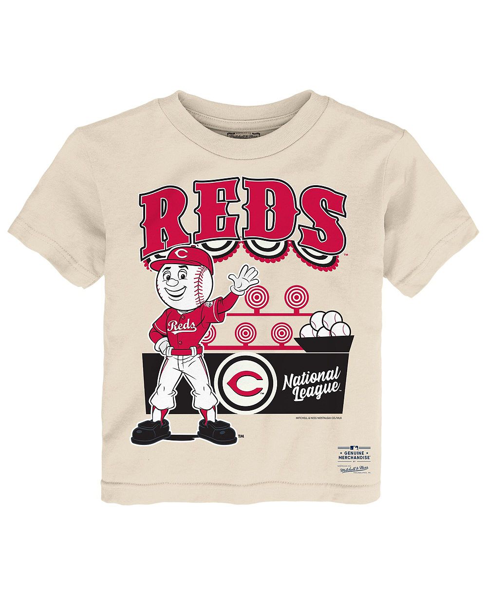 Детская футболка Mitchell & Ness Cincinnati Reds Step Back Up, кремовая