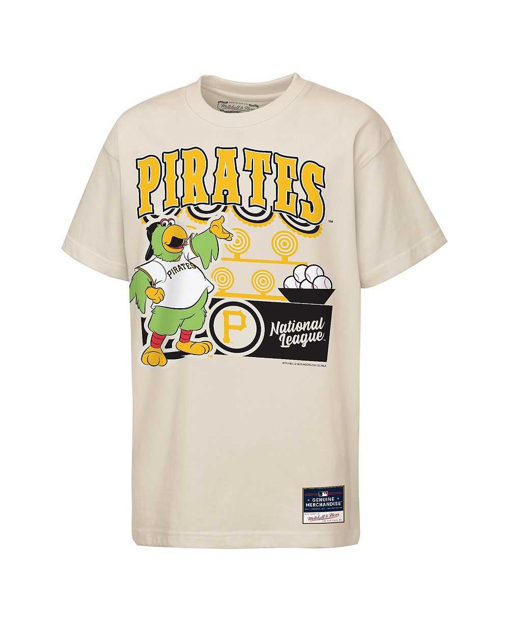 Футболка Mitchell & Ness Big Boys and Girls Cream Pittsburgh Pirates Step Back Up Mascot