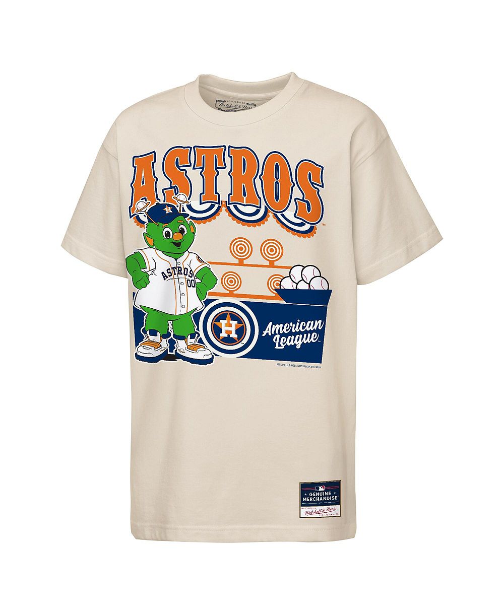 Футболка Mitchell & Ness Houston Astros Step Back Up Mascot для мальчиков и девочек, цвет Cream