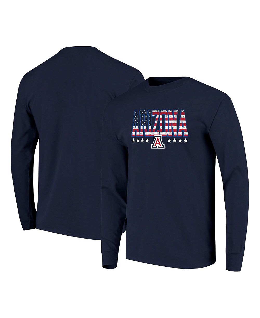 Мужская футболка Image One Navy Arizona Wildcats Tall Type Flag Long Sleeve