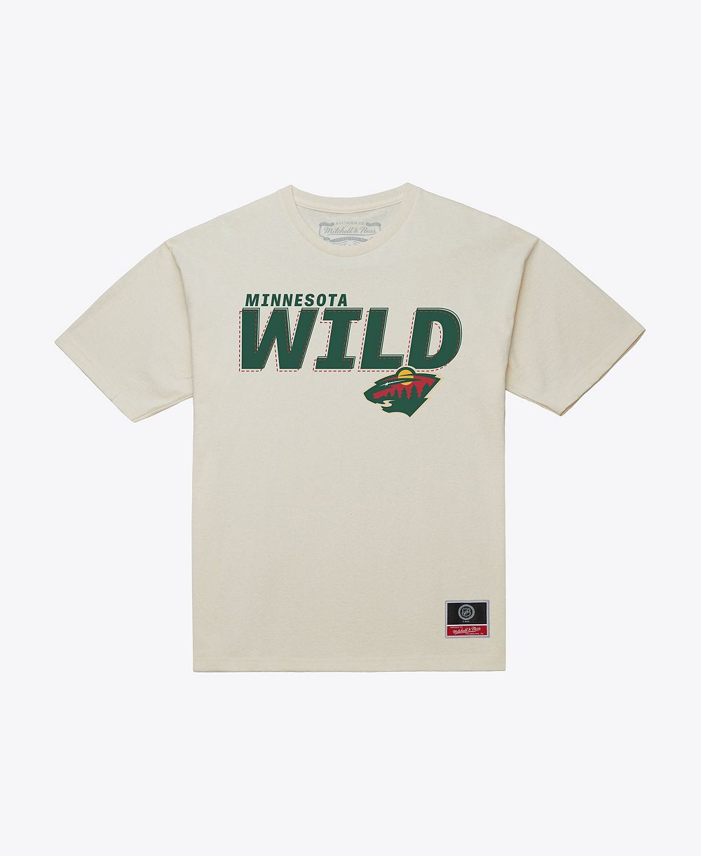 Мужская футболка Mitchell & Ness Cream Minnesota Wild Core Plus