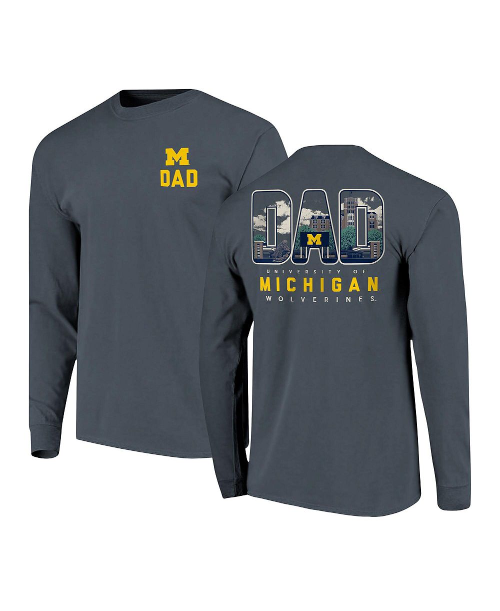 Мужская футболка Image One Navy Michigan Wolverines Father's Day Campus Drawing Long Sleeve