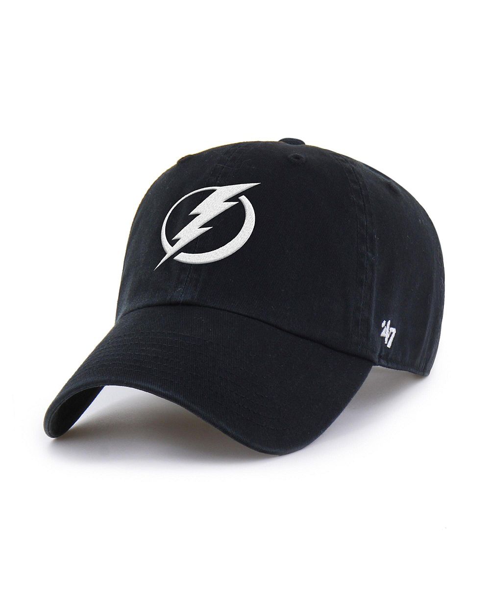 '47 Brand Мужская кепка Tampa Bay Lightning Logo Clean Up Adjustable Black