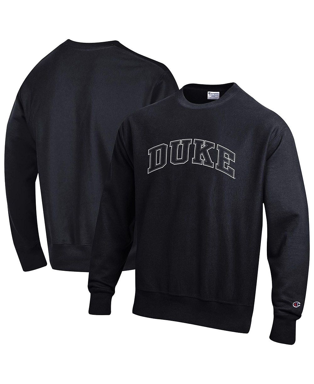 Champion Men's Black Duke Blue Devils Reverse Weave Crewneck Sweatshirt