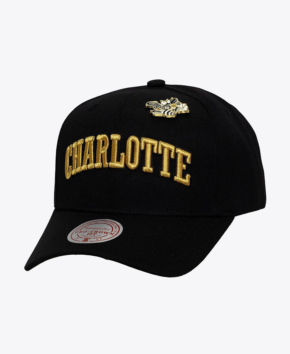 Mitchell & Ness Мужская кепка snapback Charlotte Hornets Hardwood Classics Gold Pro