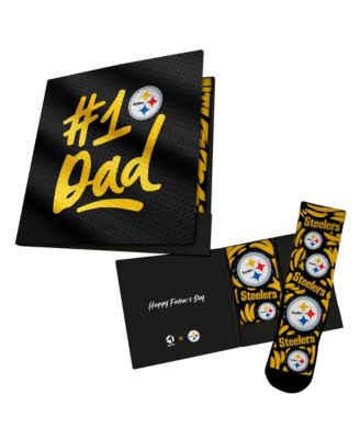 Rock Em Socks Мужской и Женский Black Pittsburgh Steelers #1 Dad Gift Card Socks