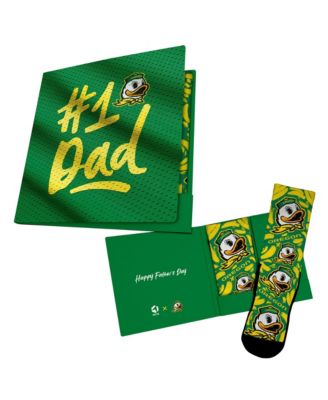 Мужские и женские носки Rock Em Socks Green Oregon Ducks #1 Dad Gift Card