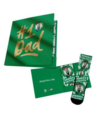 Rock Em Socks Men's and Women's Kelly Green Boston Celtics #1 Dad Gift Card Socks