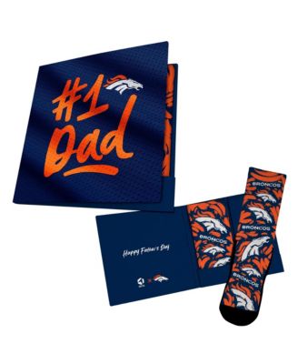 Rock Em Socks Men's and Women's Navy Denver Broncos #1 Dad Gift Card Socks