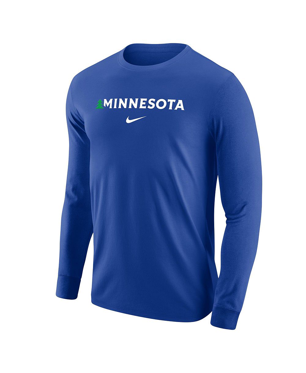 Мужская футболка Nike Blue Minnesota Timberwolves Core Long Sleeve