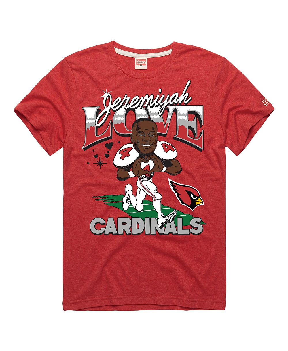 Мужская и женская футболка Homage Jeremiyah Love Arizona Cardinals Graphic Tri-Blend