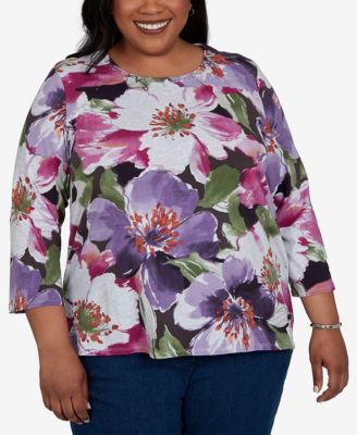 Трикотажный топ Plus Size Violet Blooms Alfred Dunner